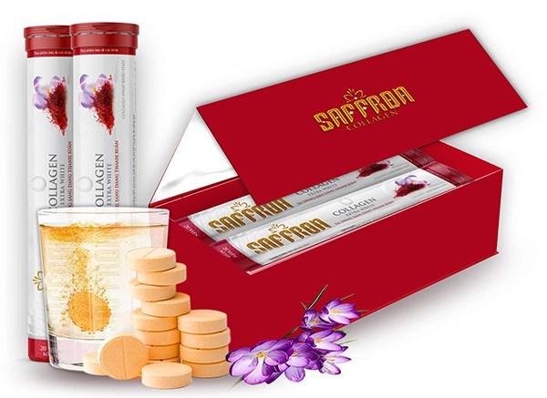 Viên sủi trắng da trị nám Saffron Collagen Extra White - hinh 6