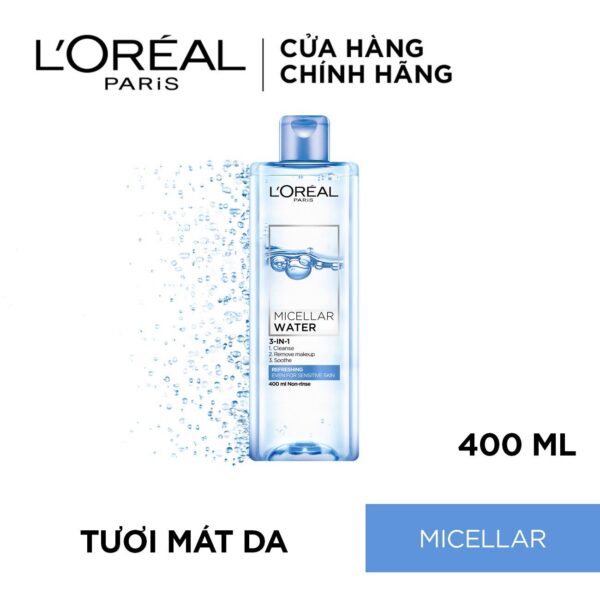 Nước tẩy trang tươi mát L'Oréal Paris Micellar Water - Làm mát da – hinh 01