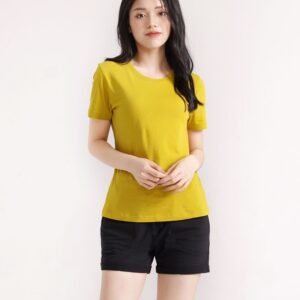 Áo T-shirt nữ trơn cổ tròn cotton - hinh03
