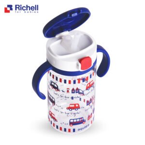 Bình ống hút AQ Richell (320ml - Xanh) - hinh 02