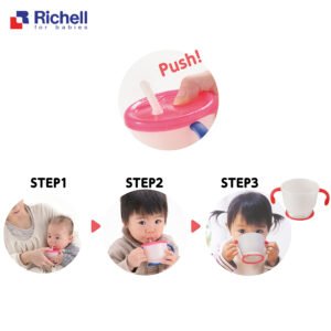 Cốc tập uống 3 giai đoạn Richell (Xanh) - hinh06