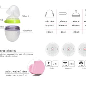 Bình sữa COMOTOMO 150ML - Màu hồng - hinh 08