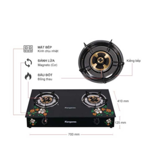Bếp gas dương kính hai lò Kangaroo KG507 - hinh 05