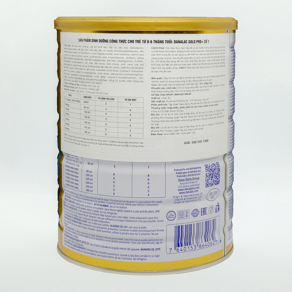 Sữa bột Danalac Gold Pro+ số 1 - Hộp 800g - hinh 02