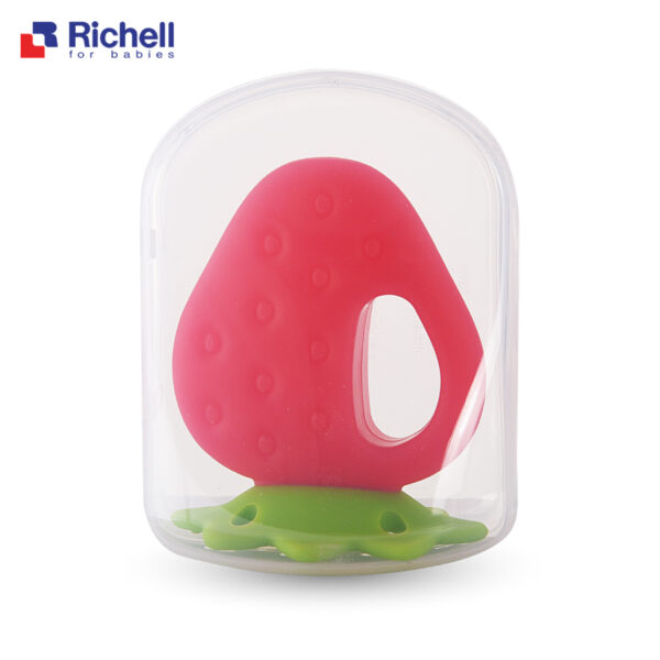 Gặm nướu silicone Richell có hộp (trái dâu) - hinh 02
