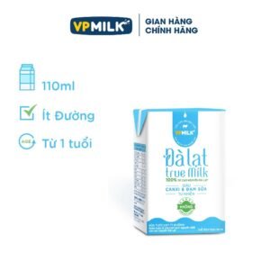 Sữa Tươi VPMilk UTH Đà Lạt True Milk 110ml - Ít Đường - hinh 01