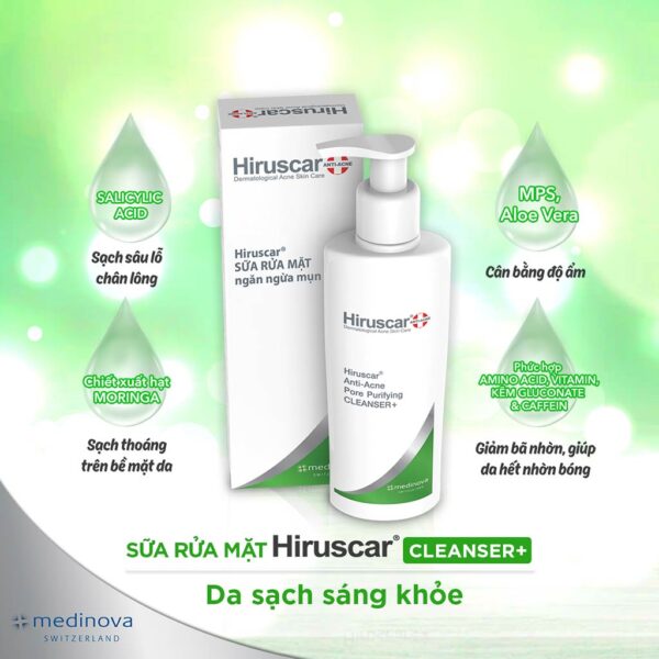 Sữa Rửa Mặt Ngừa Mụn Hiruscar Anti-Acne Cleanser+ 100ML - hinh 01