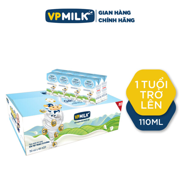 Sữa Tiệt Trùng Có Đường VPMilk Grow+ 110ml - hinh 01