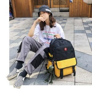 Balo Thời Trang Phối 2 Màu Cá Tính Ulzzang HR297 - Haras - hinh 04