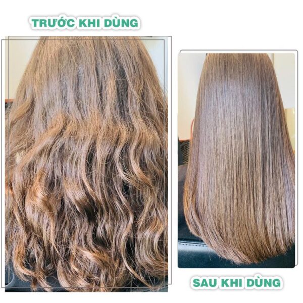 trước và sau dùng Dầu Gội Duỗi Tóc Sin Hair - h3