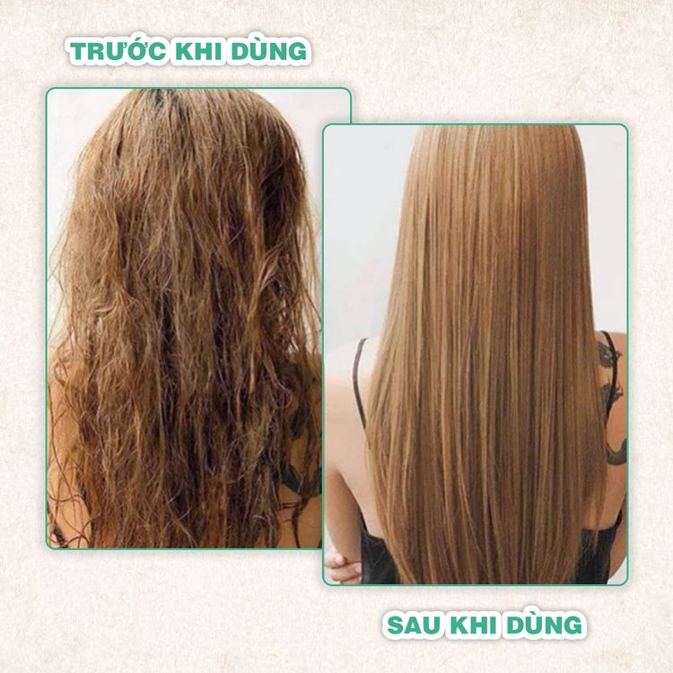 trước và sau dùng Dầu Gội Duỗi Tóc Sin Hair - h1