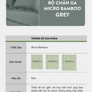 Bộ ga chun chần Grey MB2304GR - hinh 06