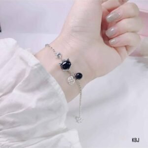 Lắc Tay Hồ Ly Đá Phong Thuỷ Bọc Bạc Ta Cao Cấp - hinh 06