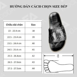 Dép quai ngang da cá sấu Fadoda FCD1 - hinh 07