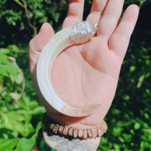 Mặt dây chuyền nanh heo rừng thiên nhiên bọc bạc ta - hinh 06