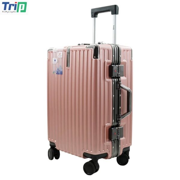 vali nhựa kéo du lịch khung nhôm a91 size 24inch - màu hồng