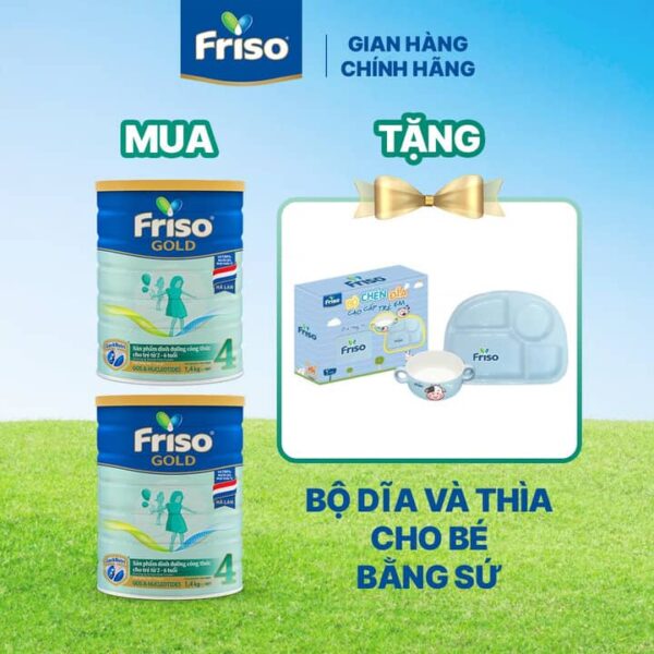 Mua 2 hộp Sữa Bột Friso Gold 4 1400g Cho Bé 2-6 Tuổi
