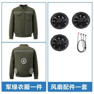Áo Điều Hòa màu xanh rêu - hinh 07