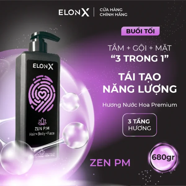 Dầu gội ELONX ZEN P.M 3 trong 1 cho nam - HINH 01