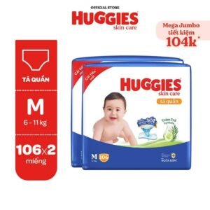 Combo 2 Gói Tã/ Bỉm Quần Huggies Skincare Mega Jumbo - hinh 02