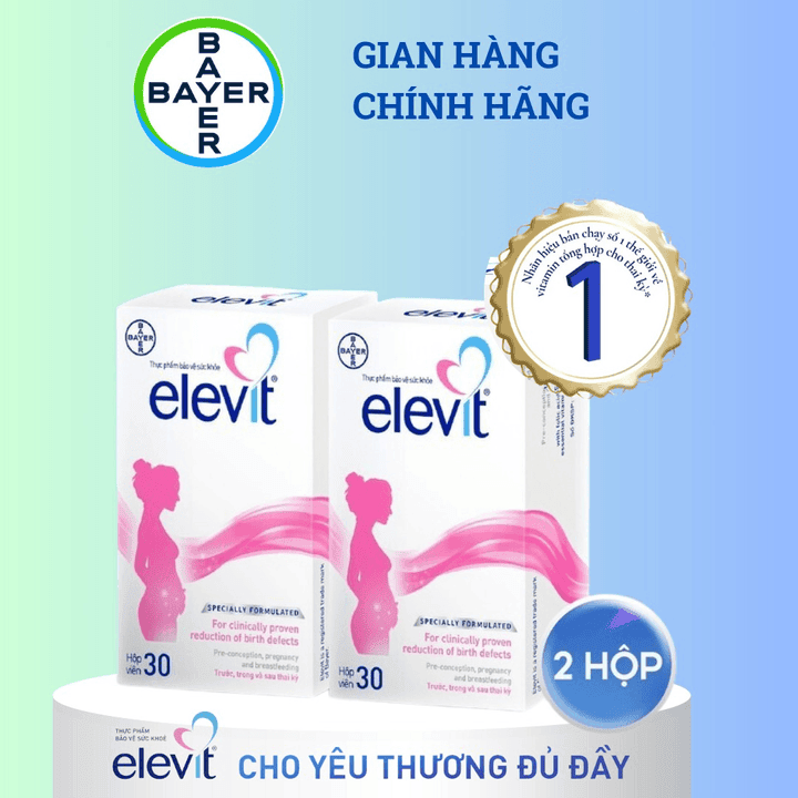 Combo 2 Hộp Elevit Bổ Sung Vitamin Cho Phụ Nữ Mang Thai - hinh 01