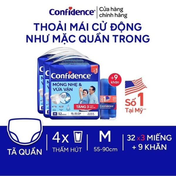 COMBO 3 Gói Tã Quần Người Lớn Confidence Slim&fit - hinh 01