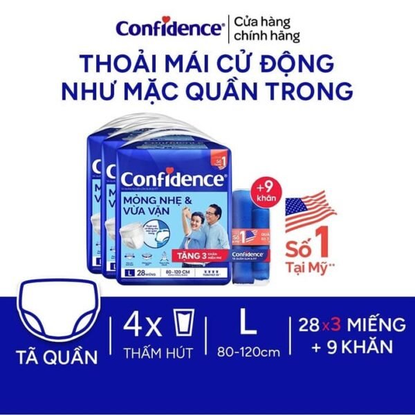 COMBO 3 Gói Tã Quần Người Lớn Confidence Slim&fit - hinh 03