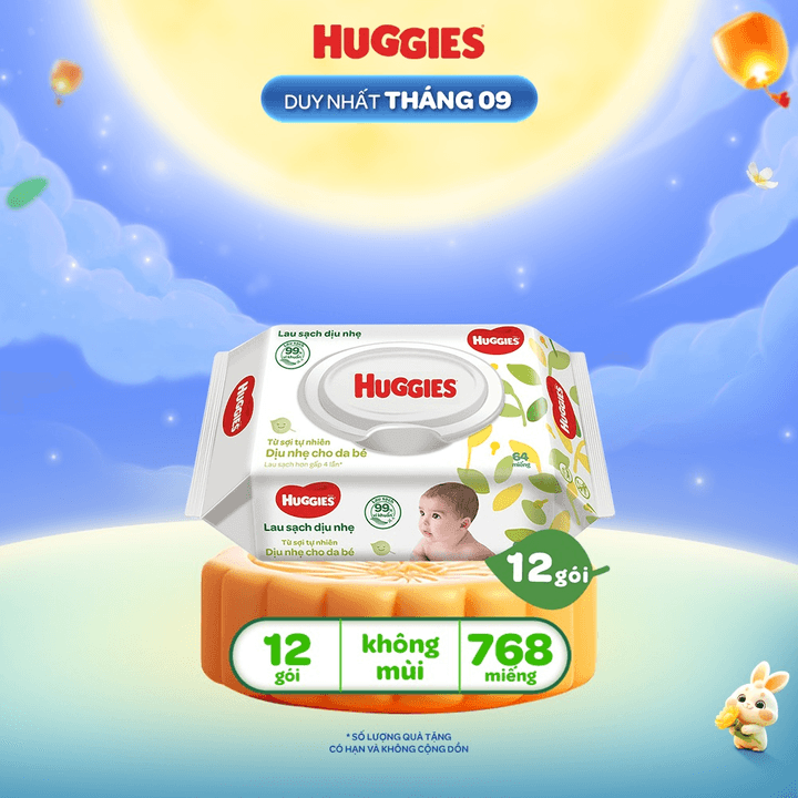 Khăn Giấy Ướt cho trẻ sơ sinh Huggies - bn ưu đãi mùa trung thu