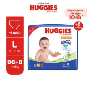 Tã/ Bỉm Quần Huggies Skincare Mega Jumbo - mẫu size L
