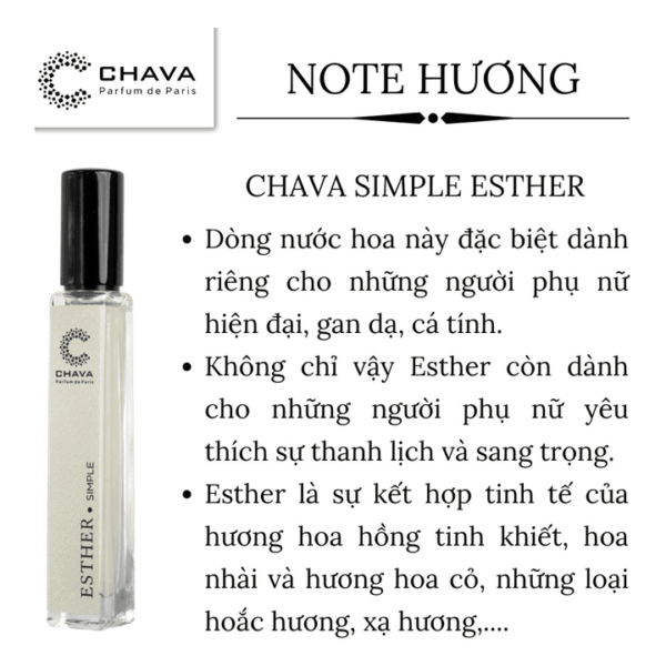 Nước Hoa Nữ Chava Simple Esther 10ml - hình 05