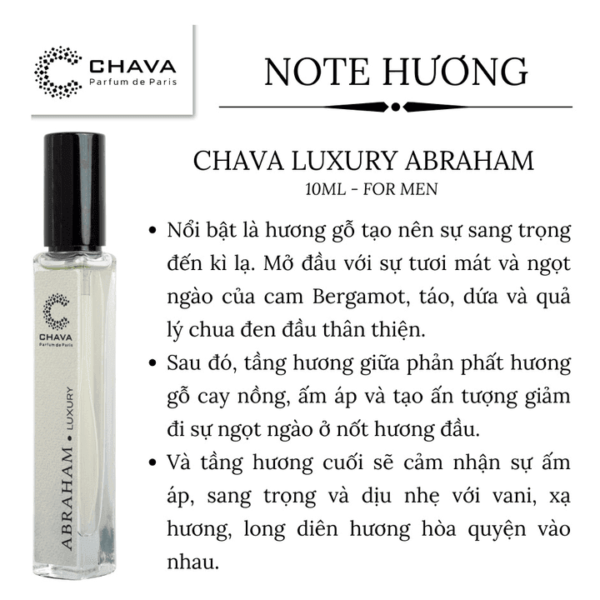 Nước Hoa Nam Chava Luxury Abraham 10ml - hinh 05