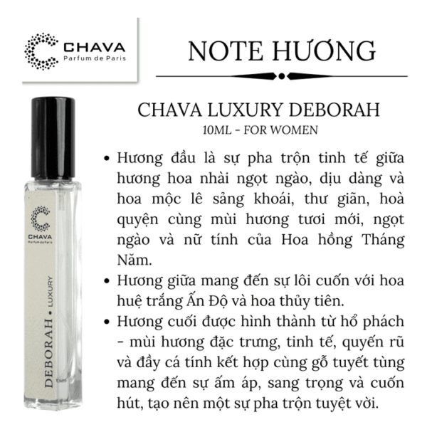 Nước Hoa Nữ Chava Luxury Deborah 10ml - hình 05