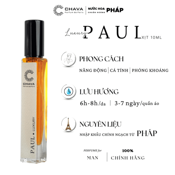 Nước Hoa Nam Chava Luxury Paul 10ml - hinh 03