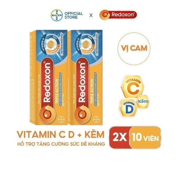 Combo 2 Viên sủi Redoxon Triple Action Bayer - hinh 01