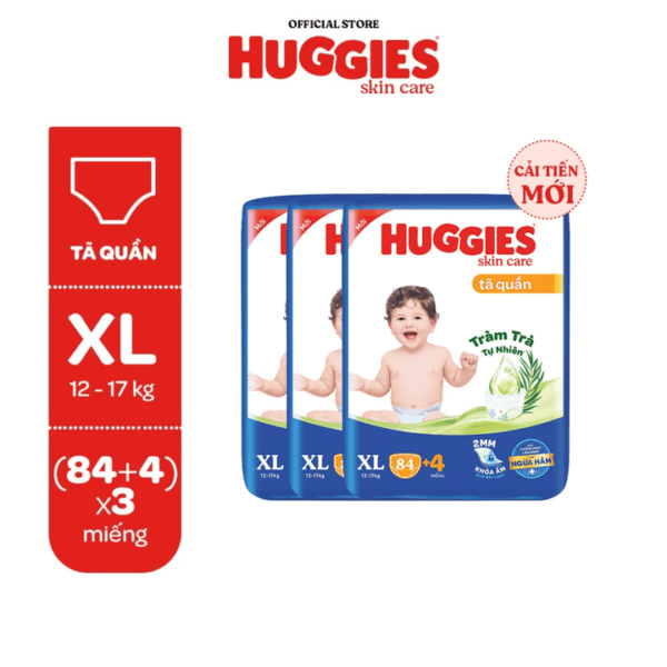 Combo 3 Gói Tã/ Bỉm Quần Huggies Skincare Mega Jumbo - hinh 04