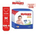 Combo 4 Gói Tã/ Bỉm Quần Huggies Skincare Mega Jumbo - hinh 01