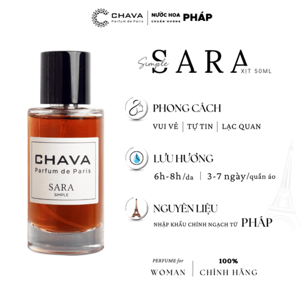 Nước Hoa Nữ Mini SARA 50ml - Chava - hinh 02