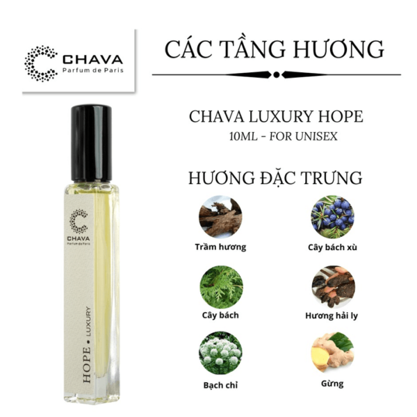 Nước Hoa Unisex Chava Luxury Hope 10ml - hình 04