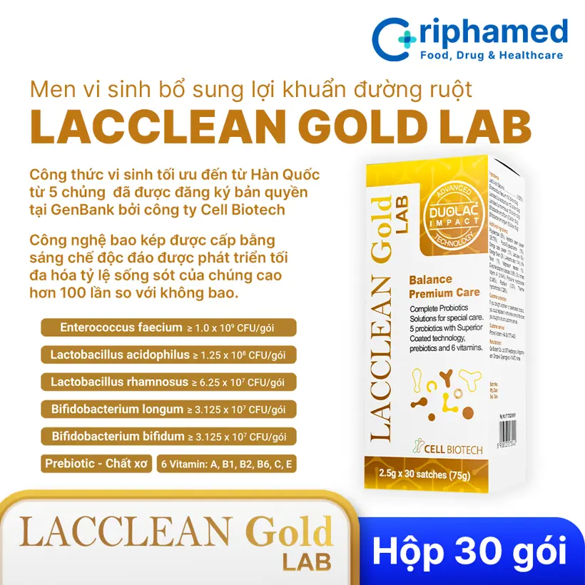 Men vi sinh Lacclean Gold LAB - hình 5