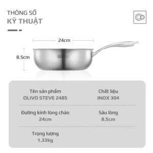 Chảo inox Olivo Steve 2485 - hinh 09