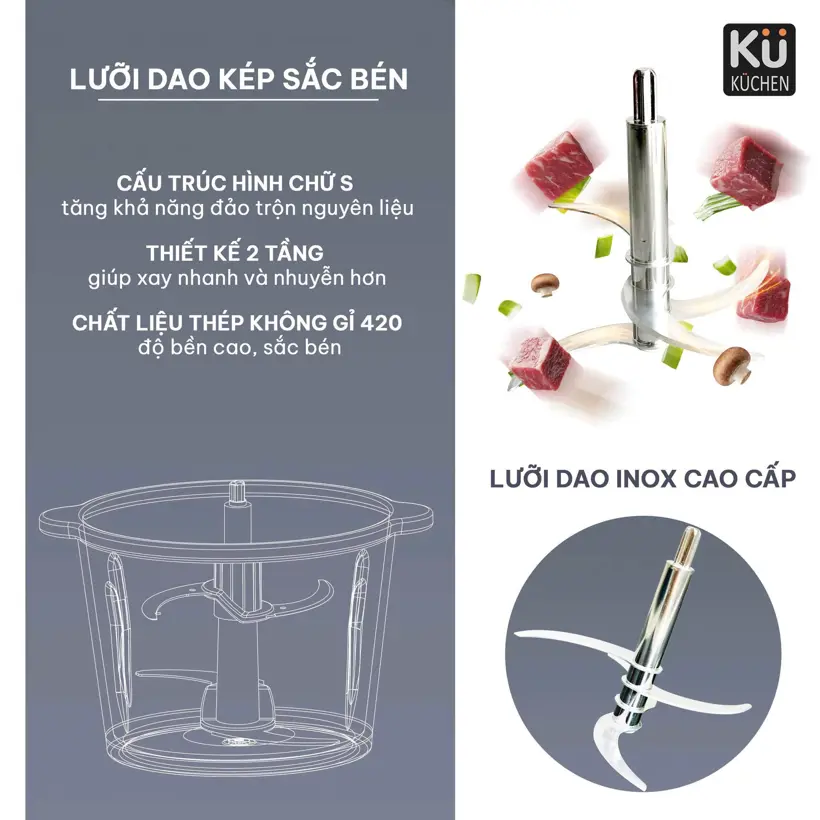 Máy Xay Thực Phẩm Đa Năng KU DKFC1212 - Hinh 05