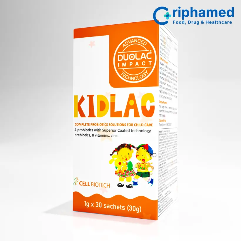 Men Vi Sinh Kidlac - Hỗ Trợ Tiêu Hóa Tốt Cho Trẻ, Cân Bằng Đường Ruột (Hộp 30 Gói)