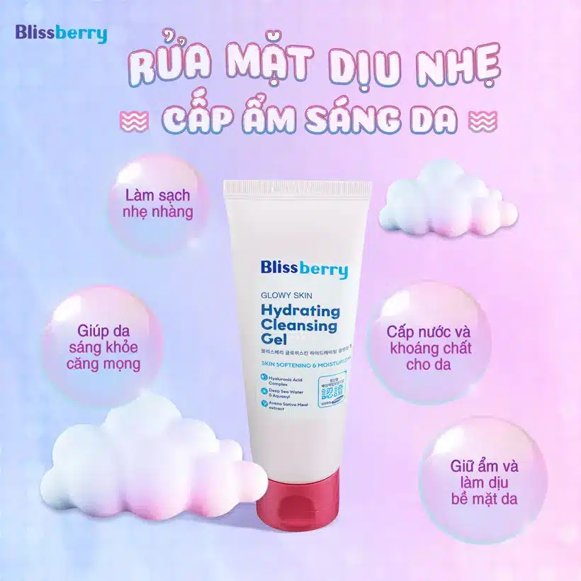 Sữa Rửa Mặt Dịu Nhẹ, Cấp Ẩm & Làm Sáng Da Blissberry 100ml - Hinh 03