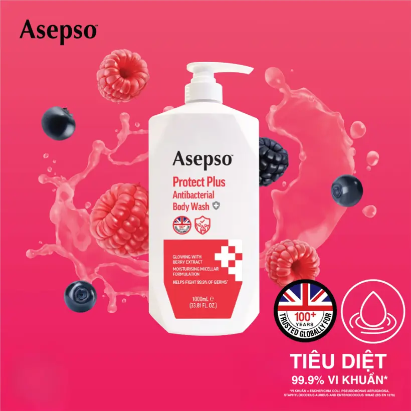 Sữa Tắm Kháng Khuẩn Asepsol Quả Mọng 1000ml - Hinh 01