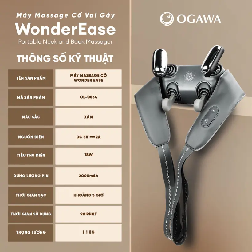 máy massage cổ vai gáy WonderEase OL-0843 - Hinh 09