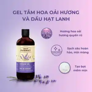Gel Tắm Green Pharmacy Hoa Oải Hương & Dầu Hạt Lanh 500ml – Hình 01