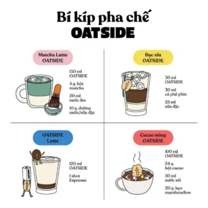 Sữa yến mạch OATSIDE vị Sô-cô-la lúa mạch - Hình cách pha